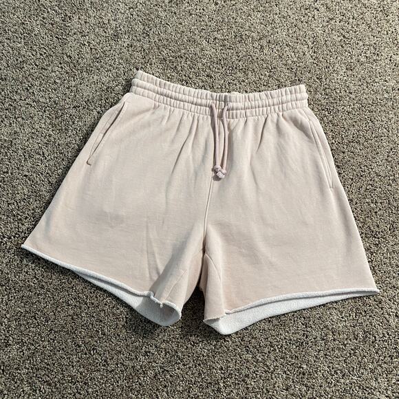 Tna CozyAF Fleece Shorts Womens Medium Pink Drawstring High Rise Lounge Comfy - Picture 1 of 7